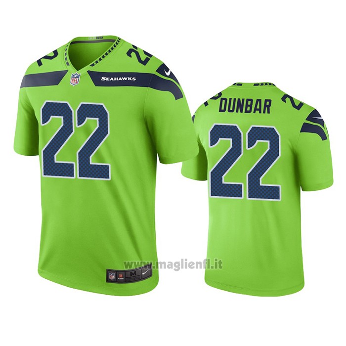 Maglia NFL Legend Seattle Seahawks Quinton Dunbar Green Color Rush